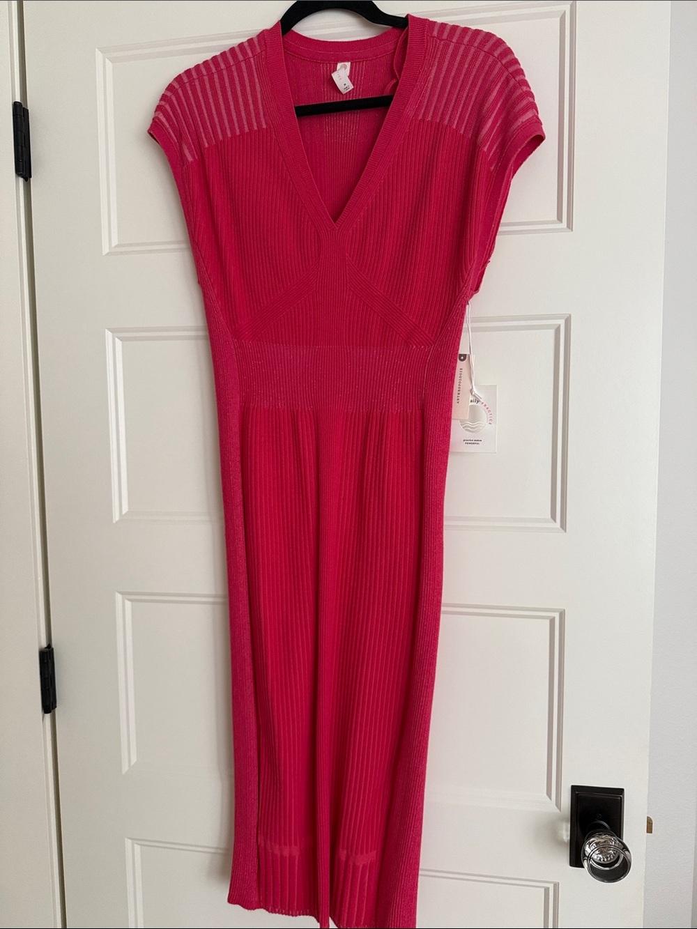 Anthropologie Ribbed V‑Neck Short sleeved sweater Midi Dress